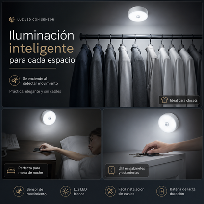 Kit Premium x3 LAMPARAS LED Recargables con Sensor