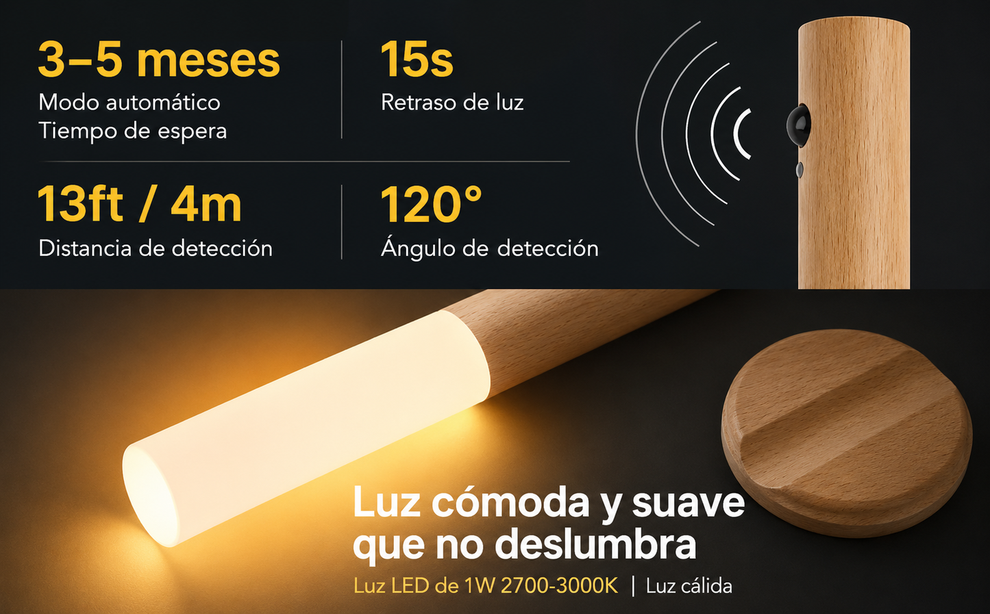 LAMPARA DE PARED INALAMBRICA CON SENSOR