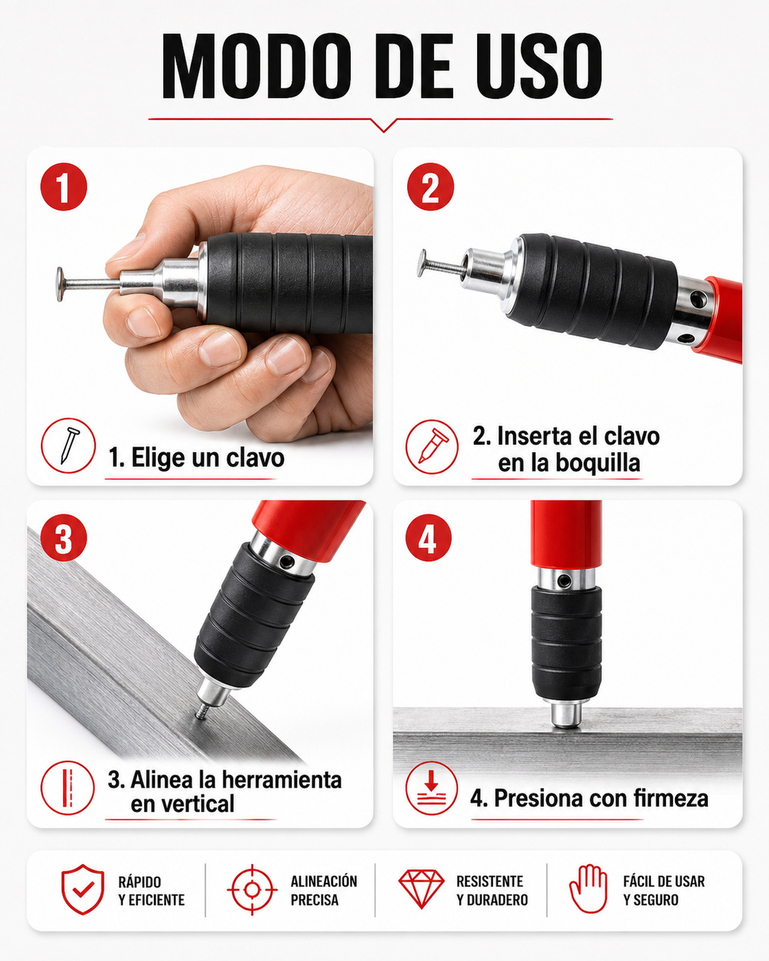 Clavadora Clavos Acero Neumatica